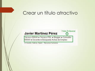 Crear un título atractivo