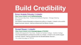 Build Credibility
 