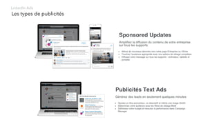 Les types de publicités
LinkedIn Ads
 
