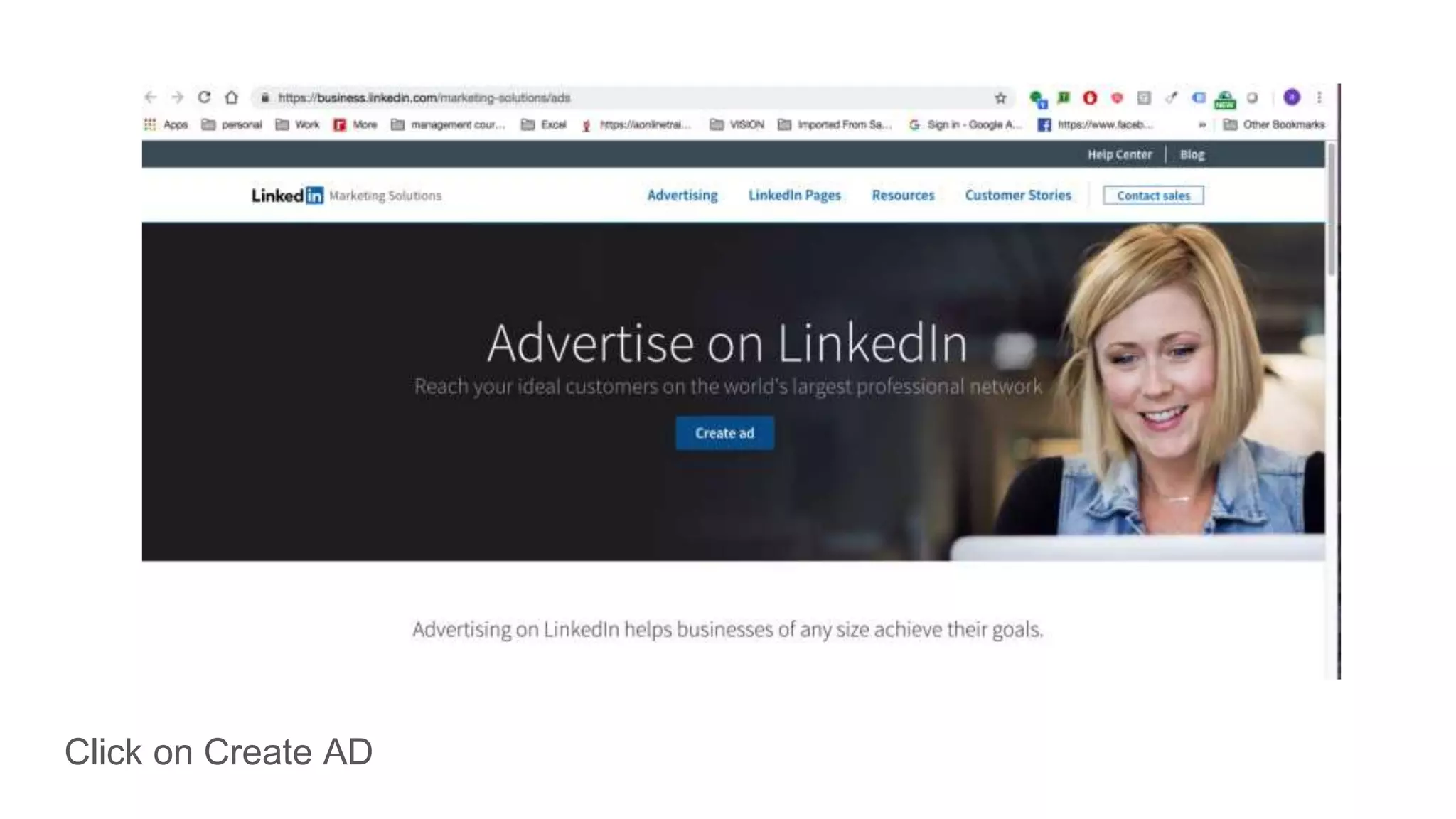 Click on Create AD
 
