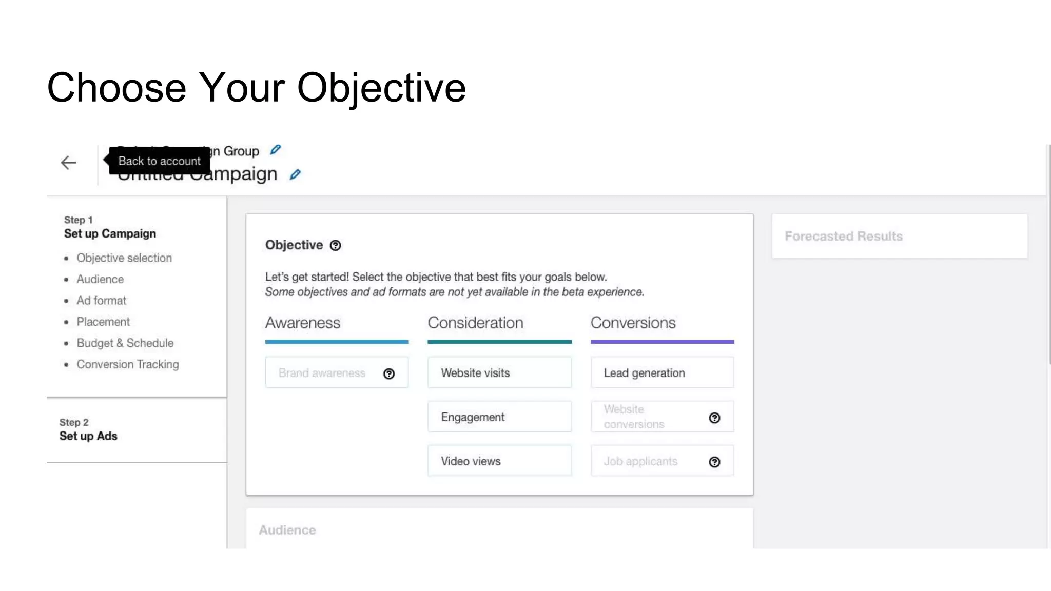 Choose Your Objective
 
