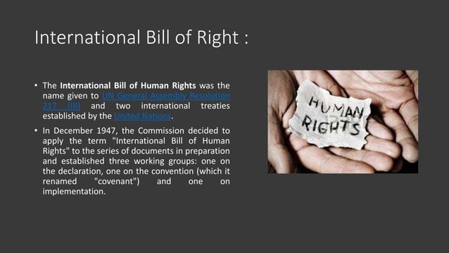International Bill of Human Right | PPTX | Political Issues & policy