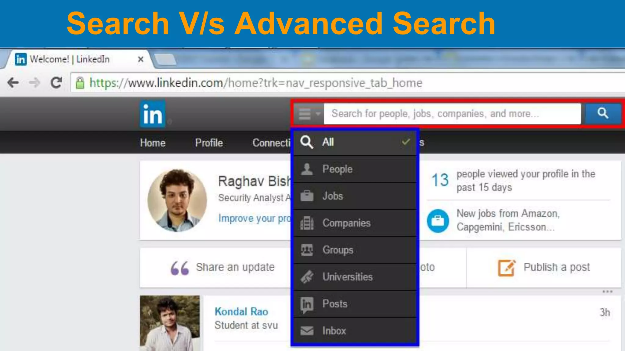 Search V/s Advanced Search
 