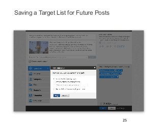 Saving a Target List for Future Posts

25	
  

 