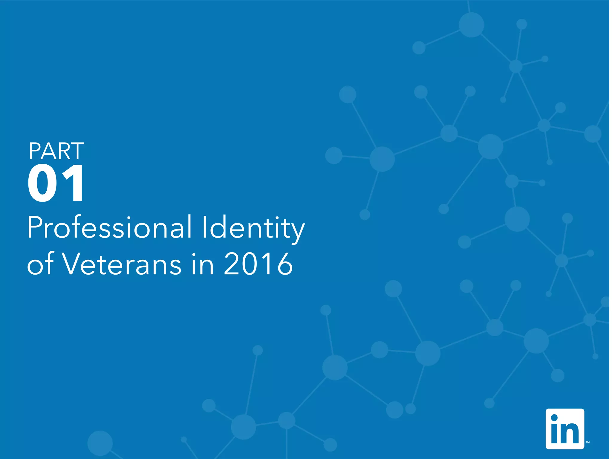 Professional Identity
of Veterans in 2016
PART
01
 