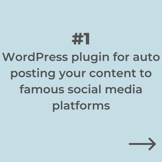 Social Auto Poster - #1 WordPress Plugin | PDF