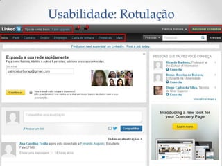Usabilidade: Rotulação
 