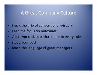 Executive Summary First Break All The Rules