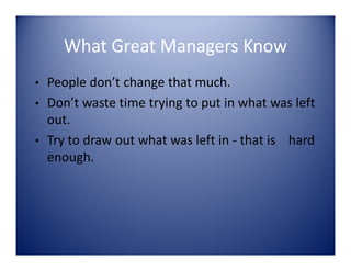 Executive Summary First Break All The Rules