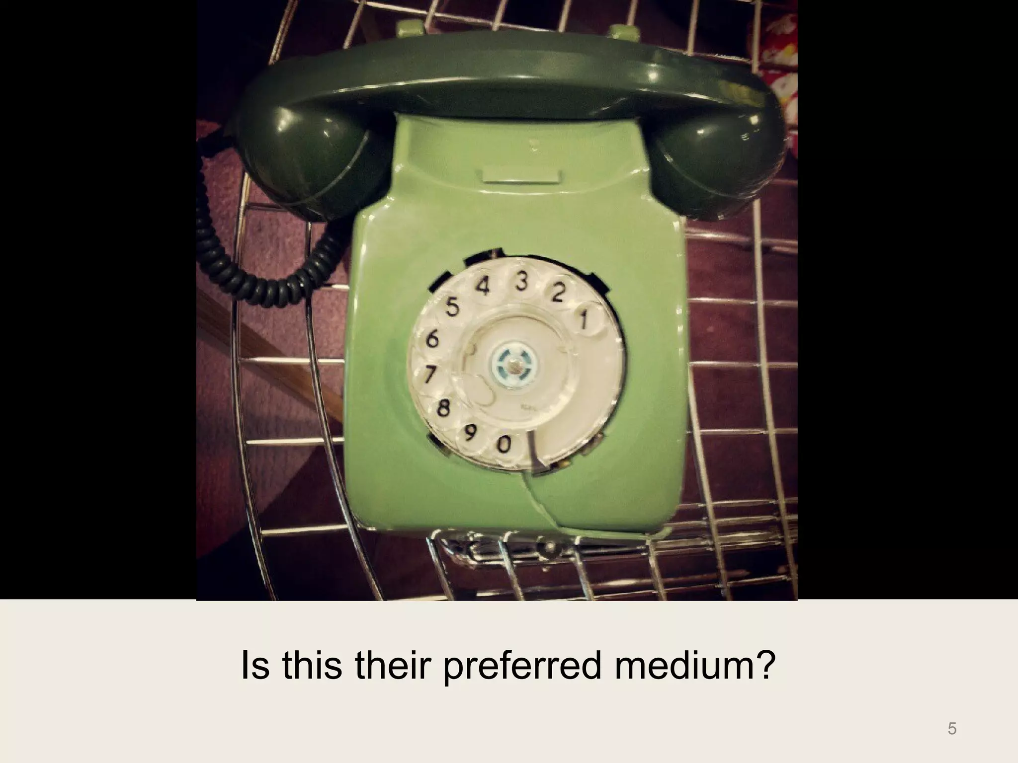 Is this their preferred medium?
                                  5
 