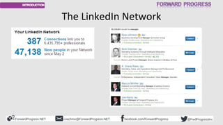 ForwardProgress.NET facebook.com/ForwardProgresscoachme@ForwardProgress.NET @FwdProgressInc
The LinkedIn Network
 