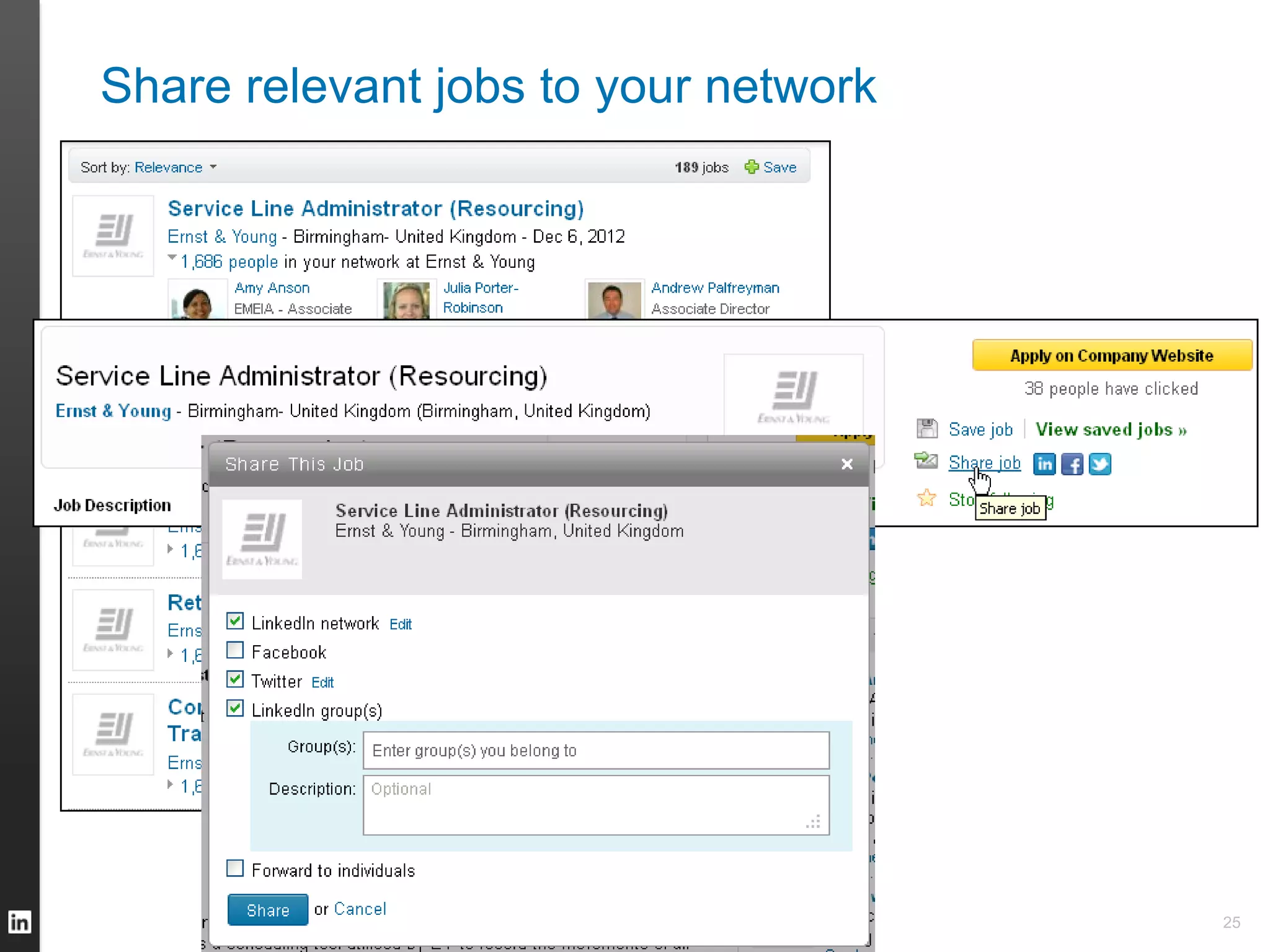 Share relevant jobs to your network
25
 