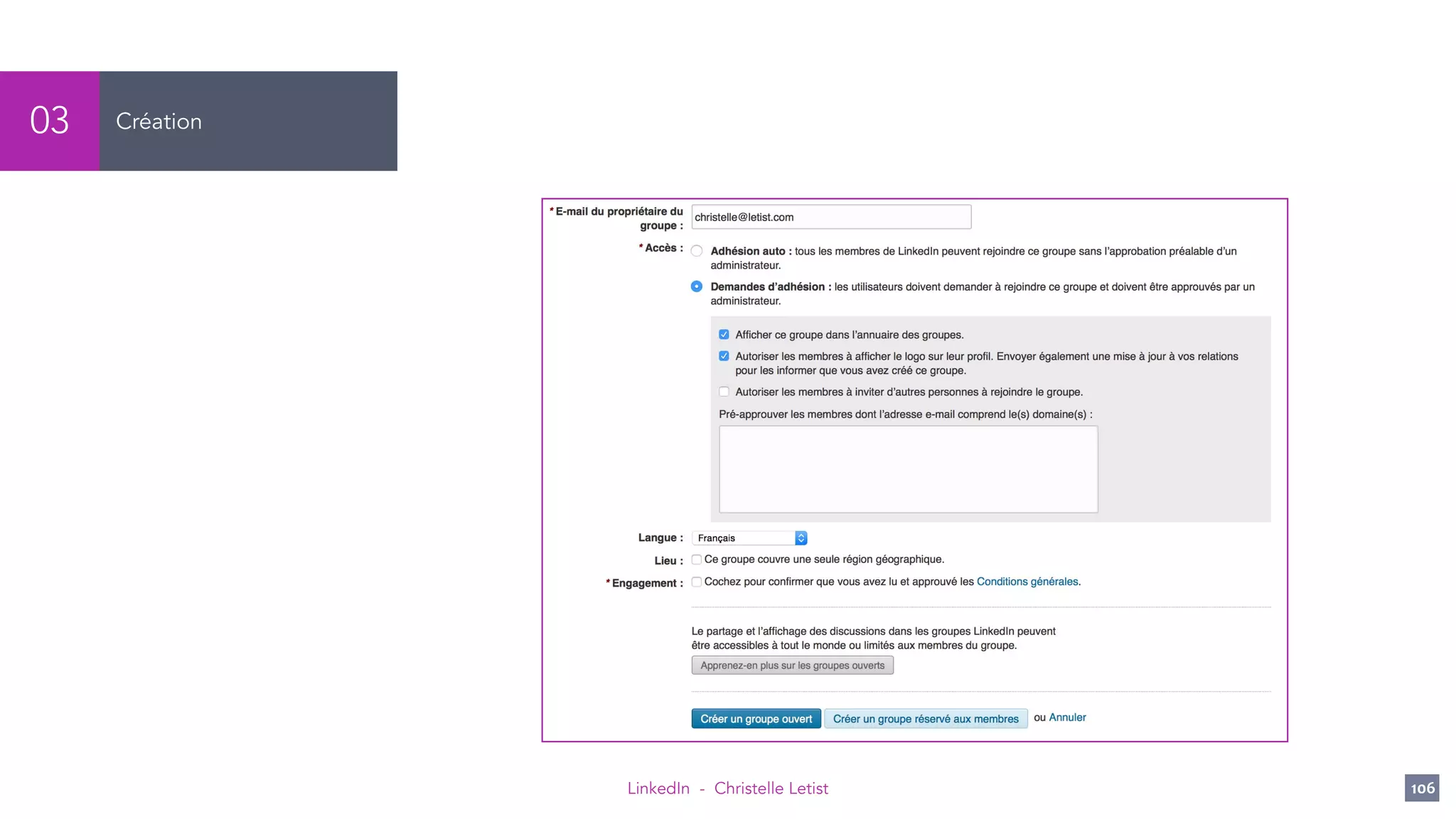 LinkedIn - Christelle Letist 106
Création03
 