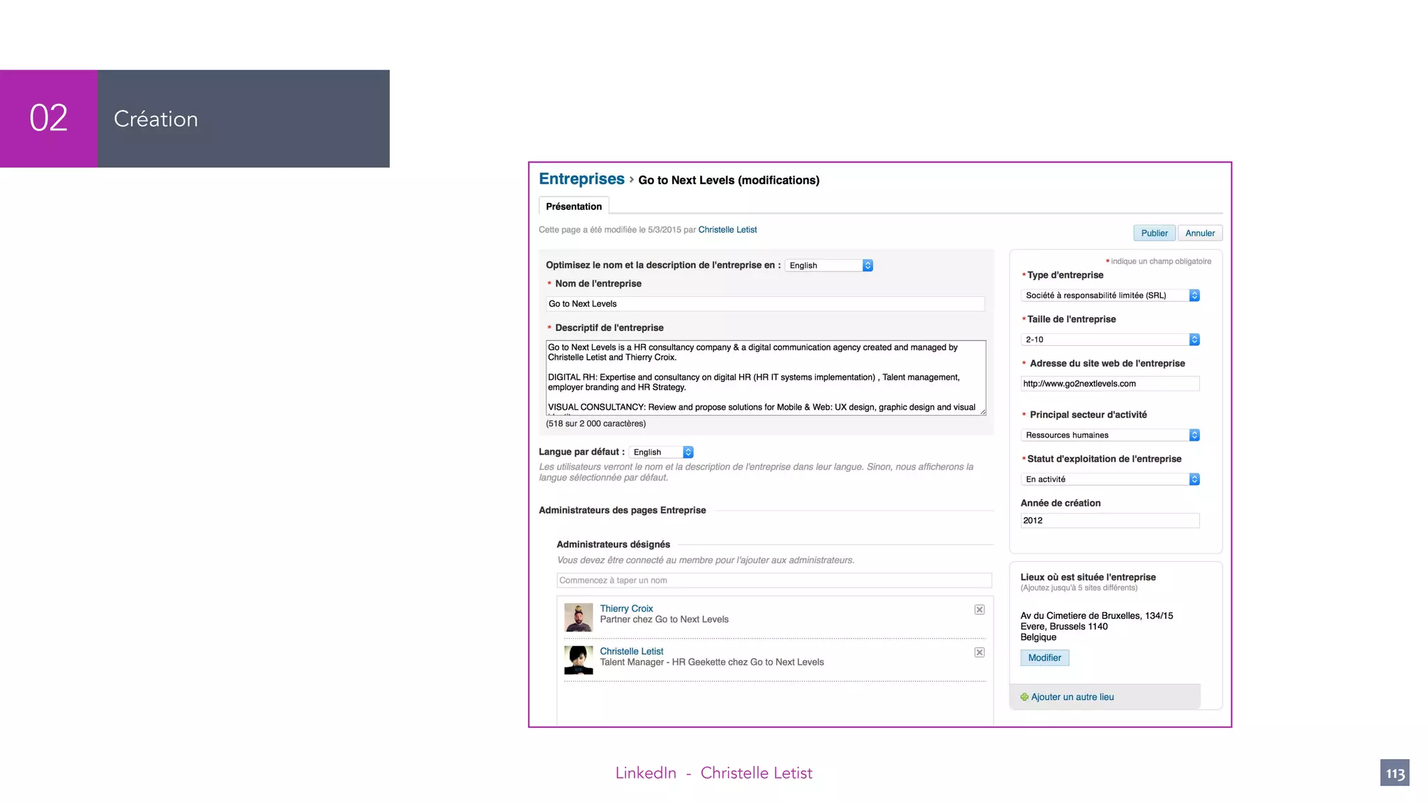LinkedIn - Christelle Letist 113
Création02
 