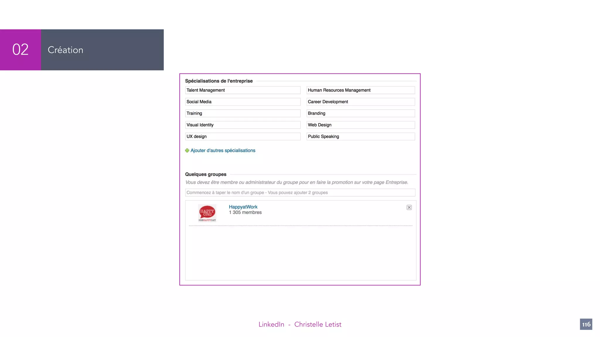 LinkedIn - Christelle Letist 116
Création02
 