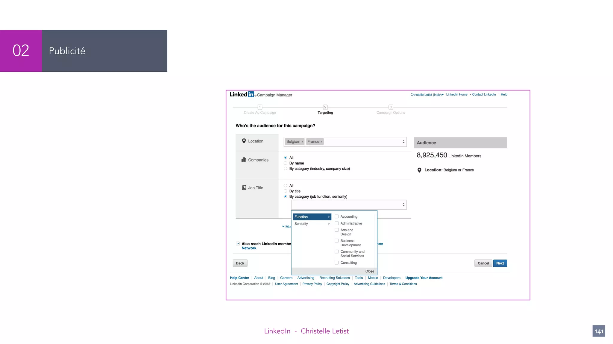 LinkedIn - Christelle Letist 141
Publicité02
 