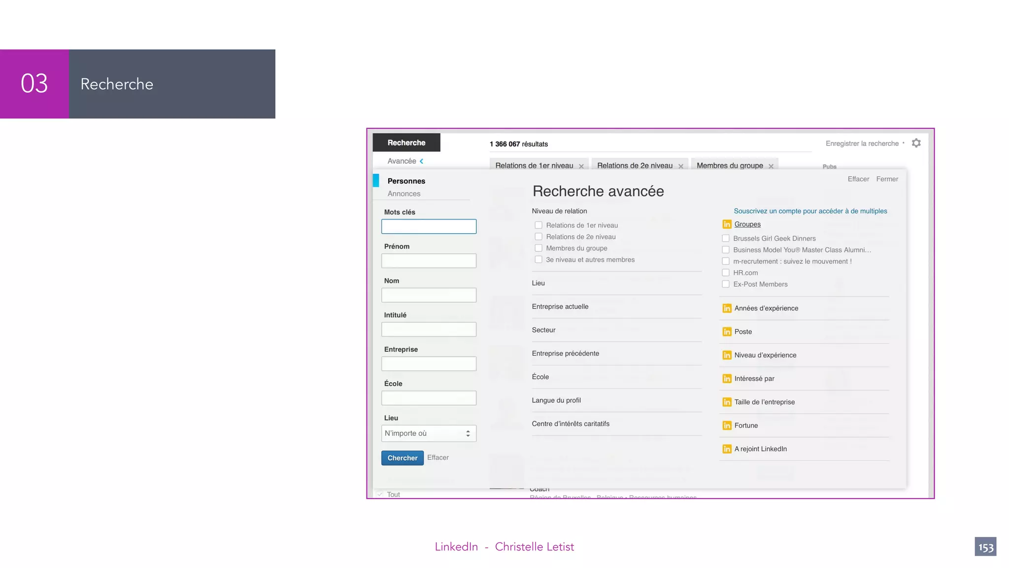 LinkedIn - Christelle Letist 153
Recherche03
 