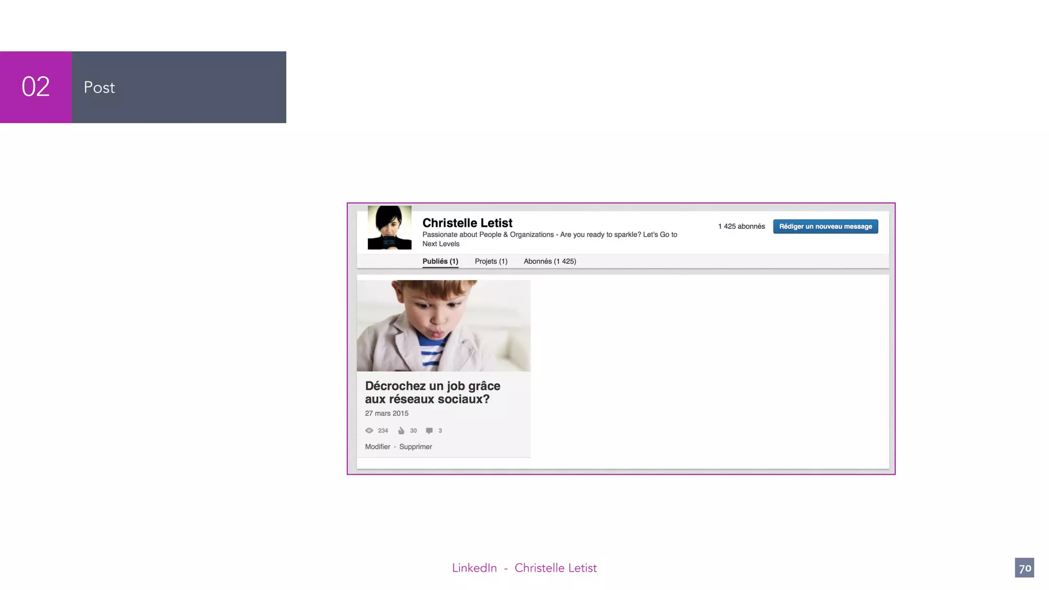 LinkedIn - Christelle Letist 70
Post02
 