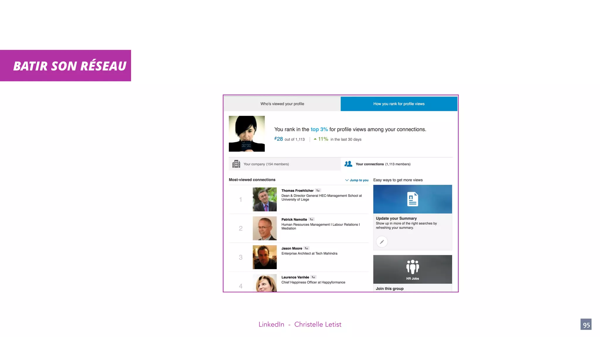 LinkedIn - Christelle Letist 95
BATIR SON RÉSEAU
 