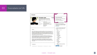 LinkedIn - Christelle Letist 12
Personnalisation de l’URL03
 