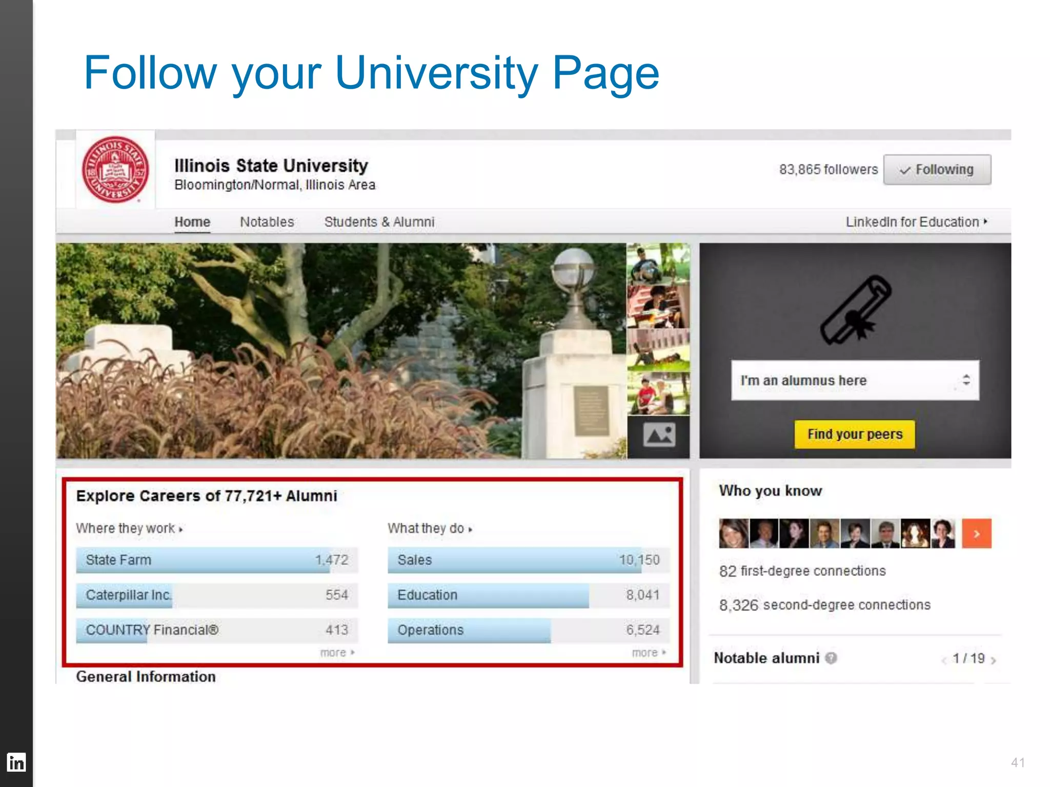 Follow your University Page 
41 
 
