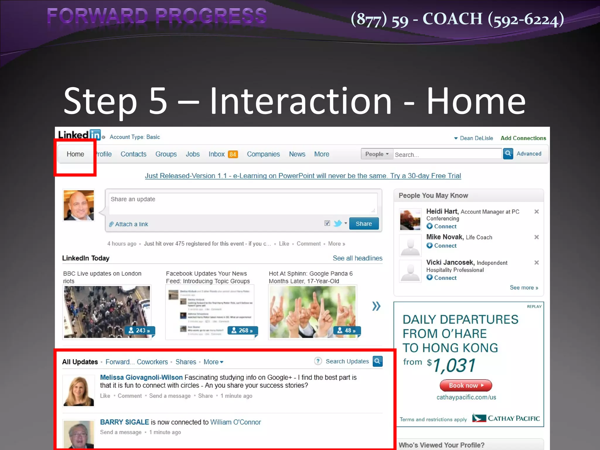 Step 5 – Interaction - Home 