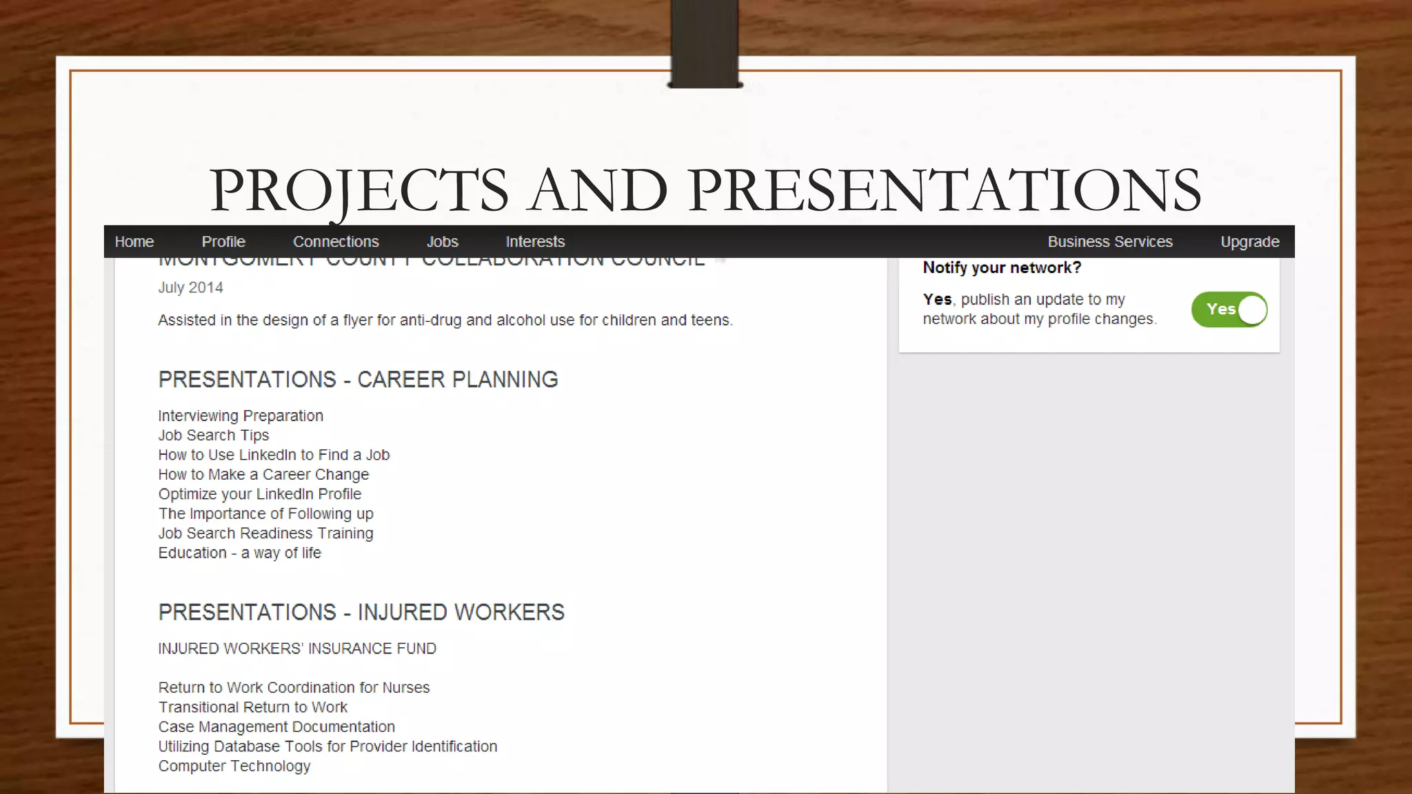 PROJECTS AND PRESENTATIONS
 