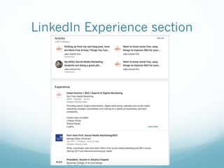 LinkedIn Experience section
 
