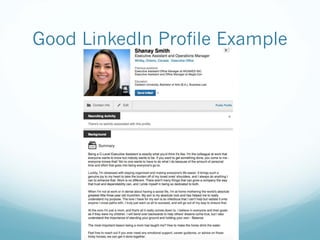 Good LinkedIn Profile Example
 