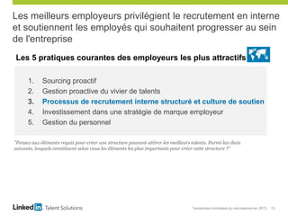 [Etude LinkedIn] Tendances de recrutements FRANCE - 2013
