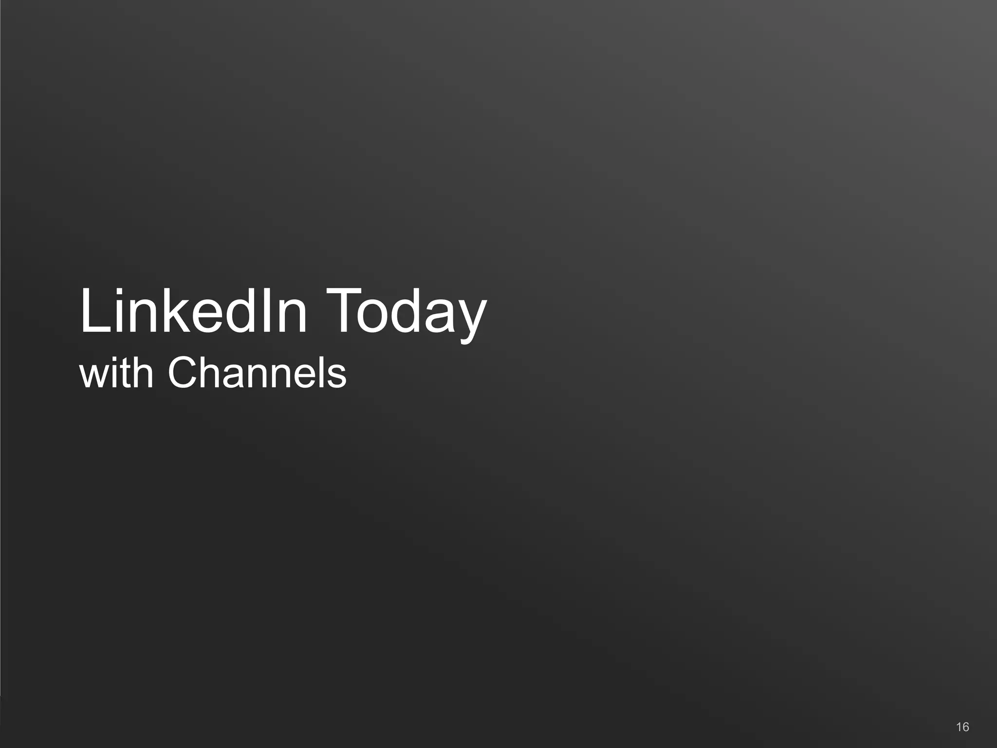 LinkedIn Today
with Channels
16
 