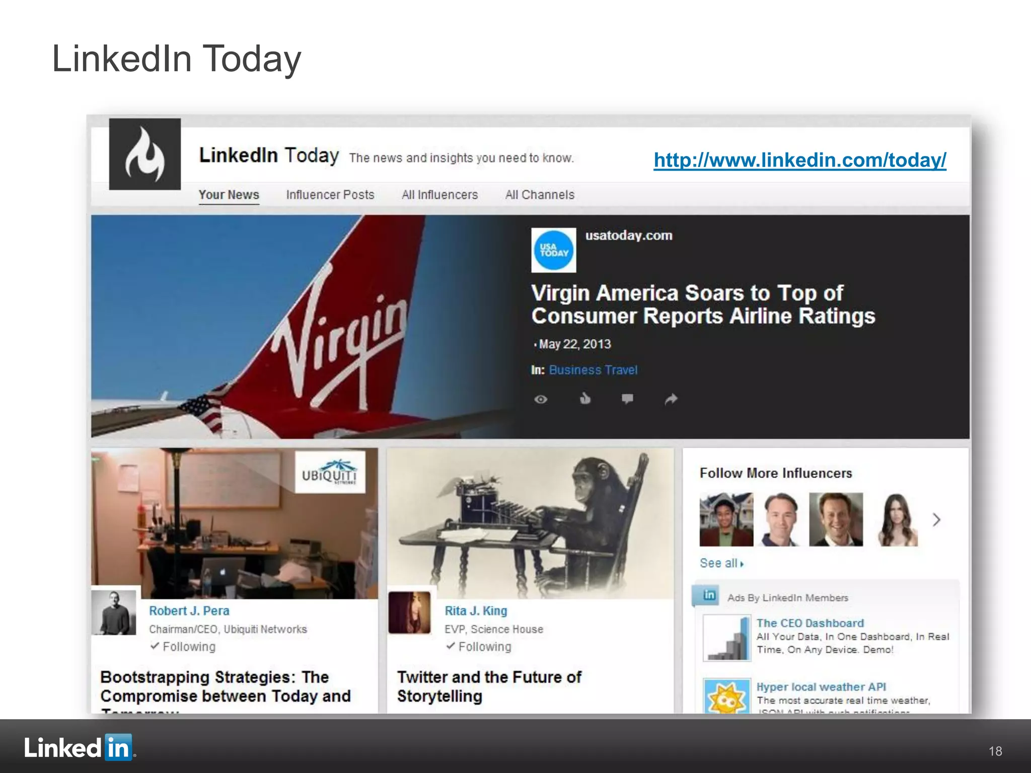 18
LinkedIn Today
http://www.linkedin.com/today/
 