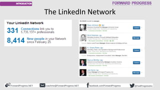 ForwardProgress.NET facebook.com/ForwardProgresscoachme@ForwardProgress.NET @FwdProgressInc
The LinkedIn Network
 