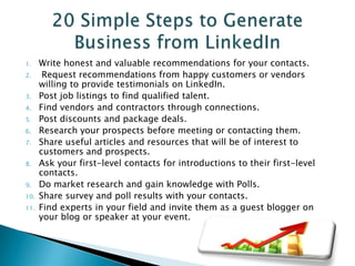Linkedin Workshop | PPTX