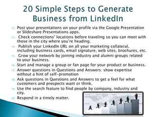 Linkedin Workshop | PPTX
