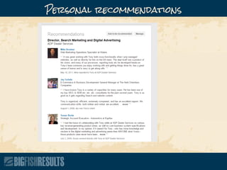 Personal recommendations
 