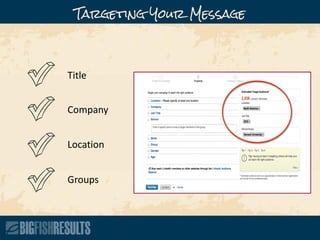 Title
Company
Location
Groups
Targeting Your Message
 