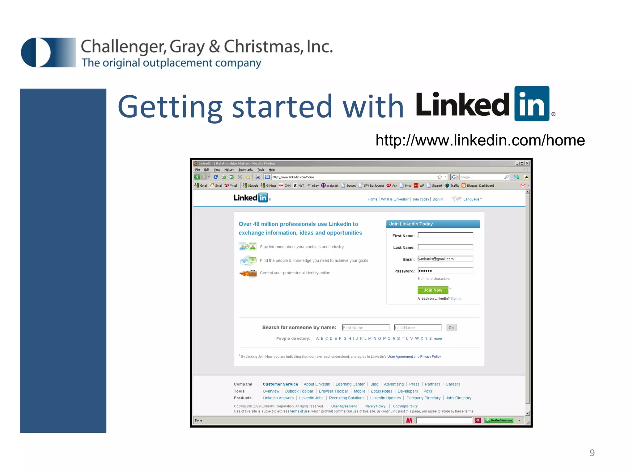 Getting started with http://www.linkedin.com/home 