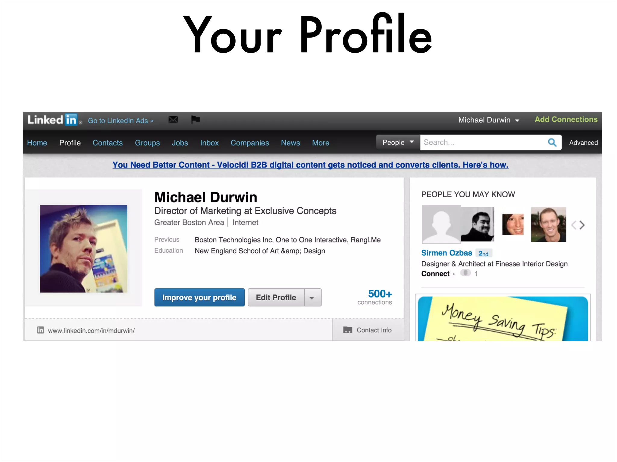 Your Proﬁle
 