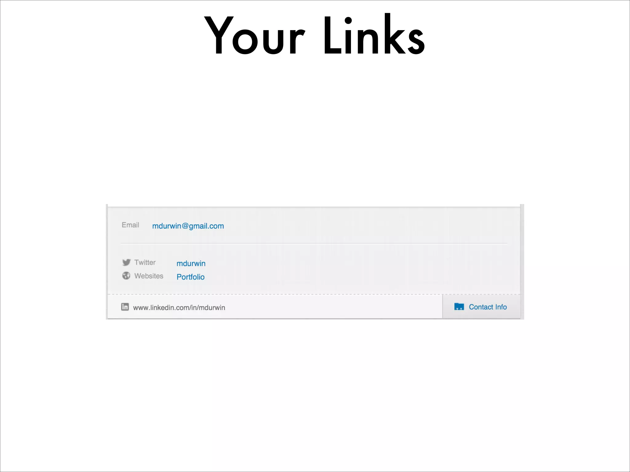 Your Links
 