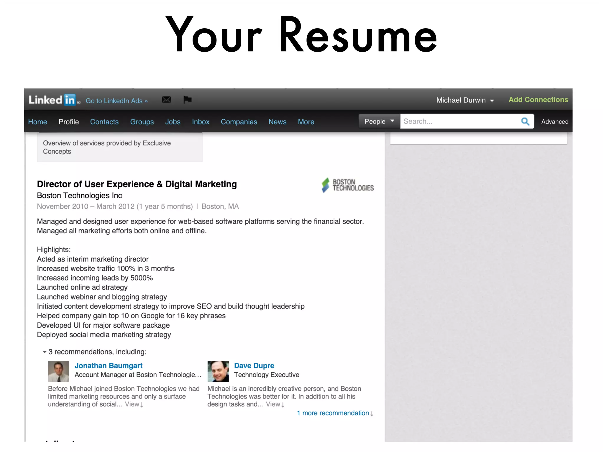 Your Resume
 