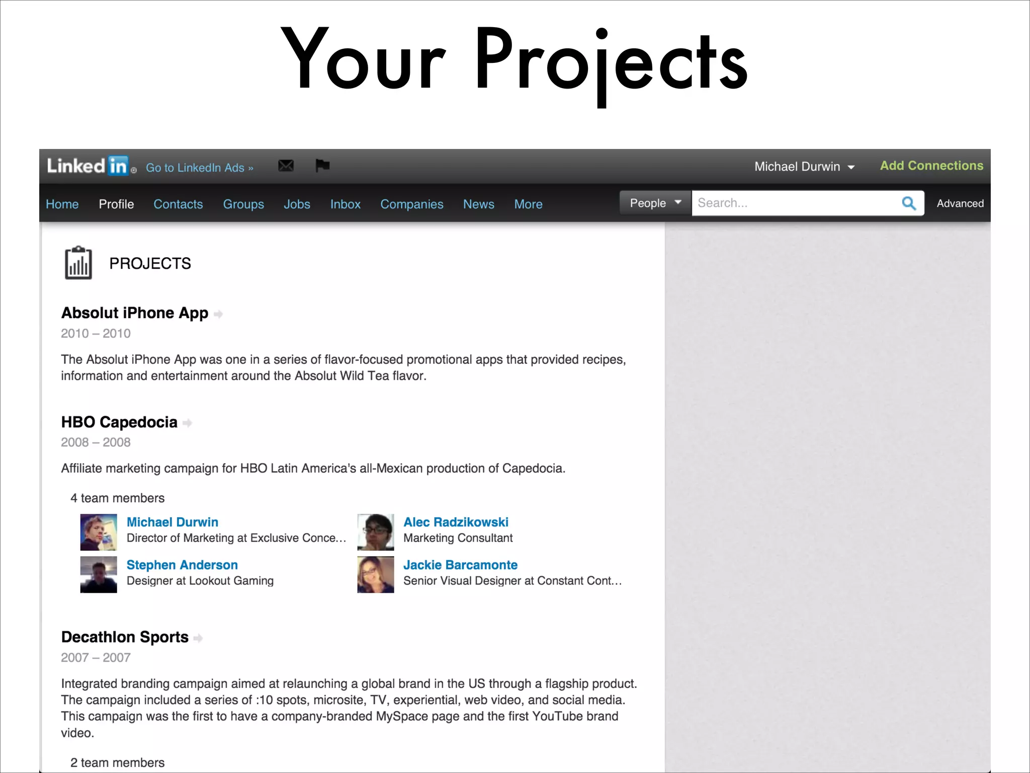 Your Projects
 