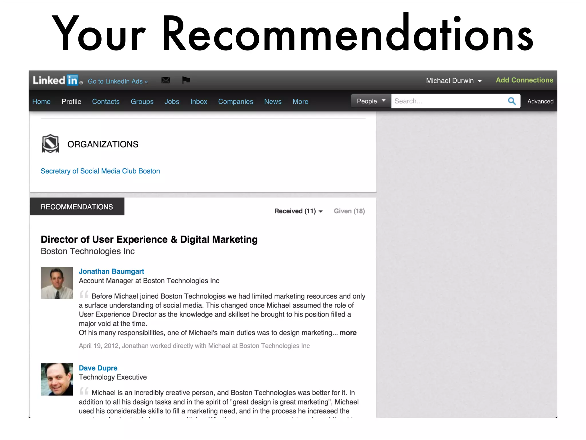 Your Recommendations
 
