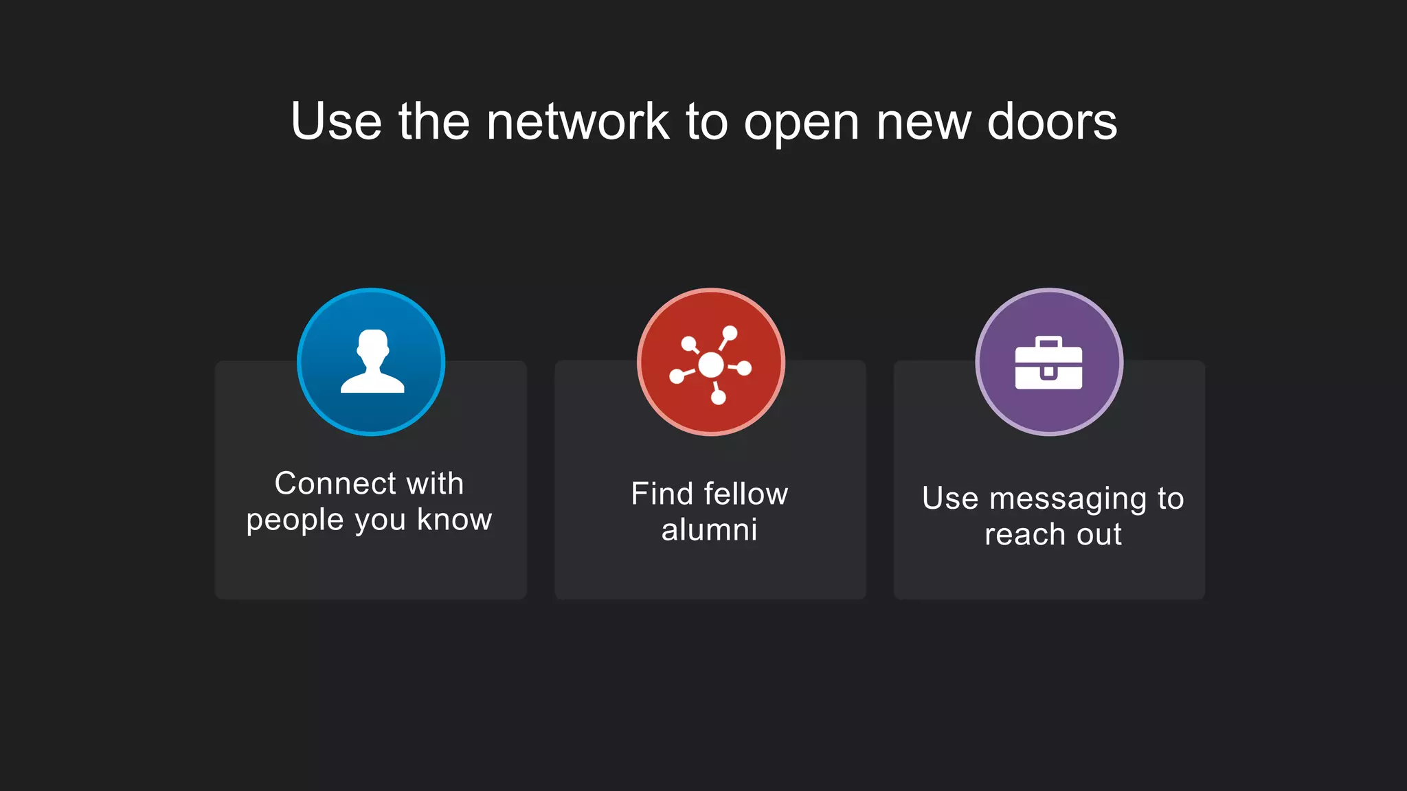 Connect with people you
know
1
• Import your email contacts
• To navigate there:
• My Network
• Add Contacts
• Note: it auto-selects all contacts
 
