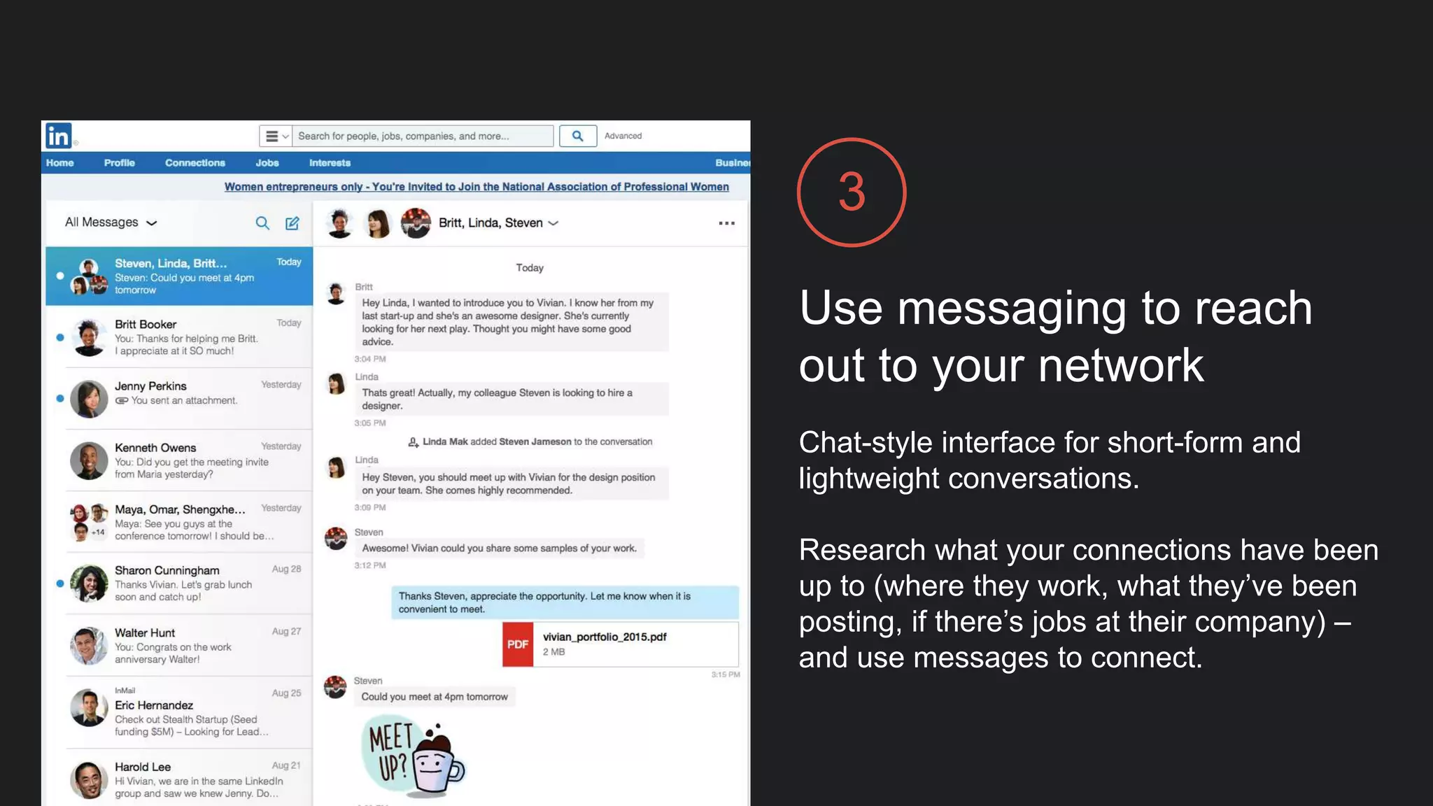 Let’s give it a try
 Import your email contacts
 Find and add fellow alumni
 Search for other people you might know
 Send a practice message to fellow colleague
 