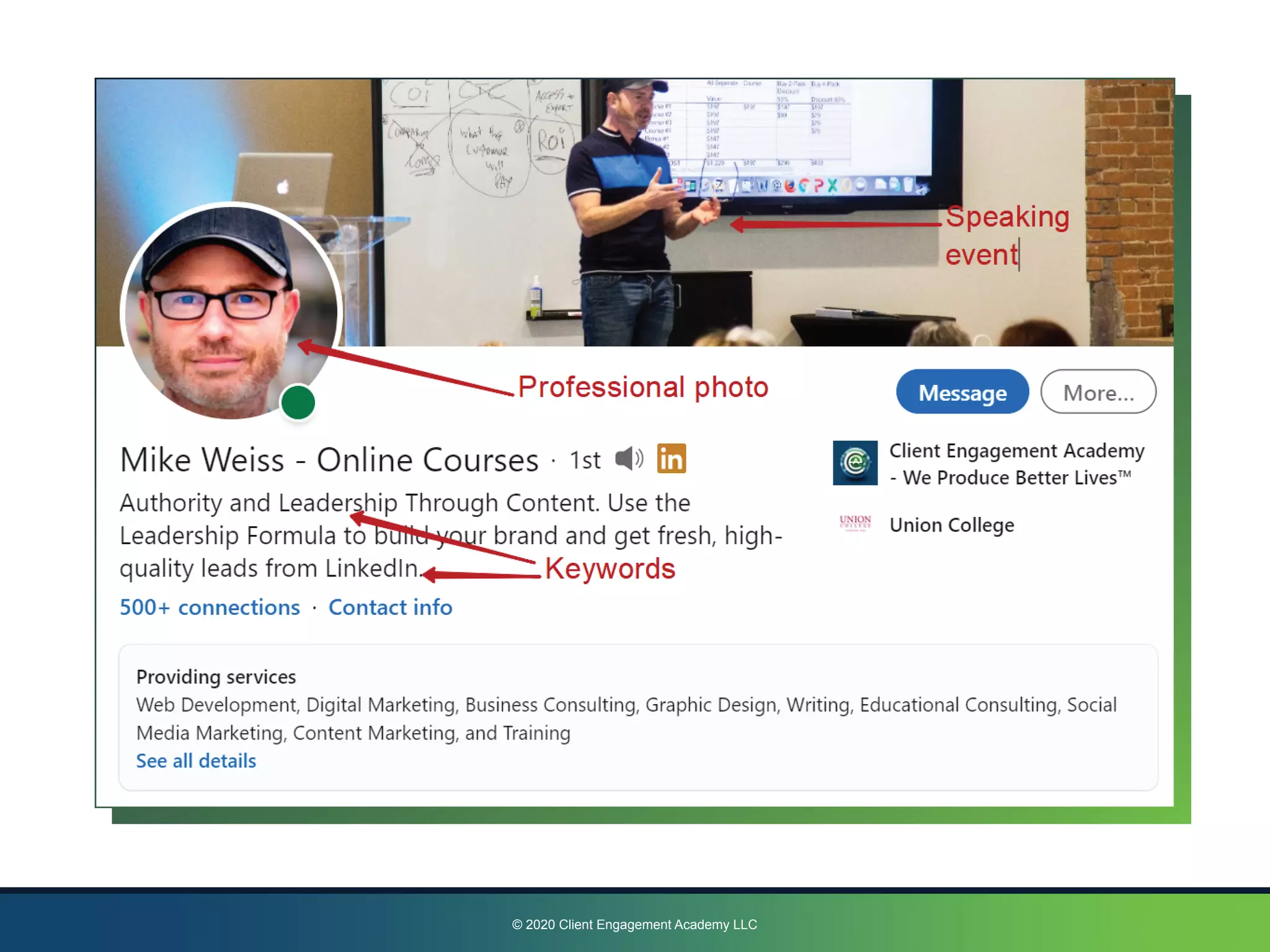 © 2020 Client Engagement Academy LLC
 