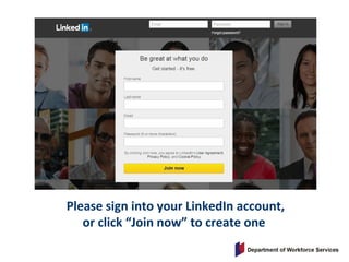 Please sign into your LinkedIn account,
or click “Join now” to create one
 