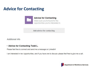 Advice for Contacting
 