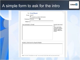 A simple form to ask for the intro