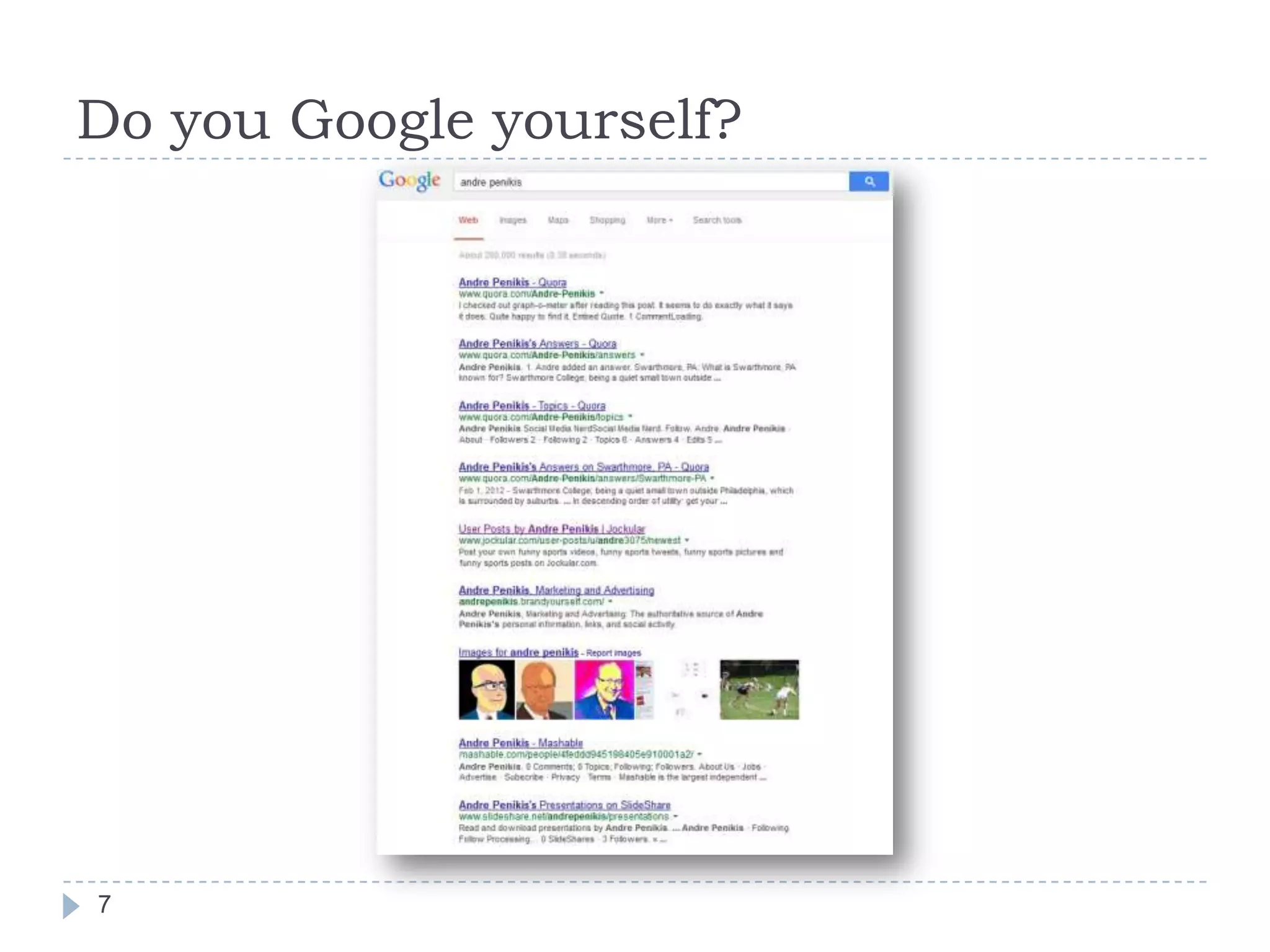 Do you Google yourself?

7

 